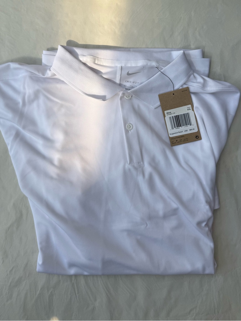 Nike - Velocity Men’s Dri-FIT Collared Golf Polo - Size XXL - White - New W/Tags